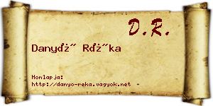 Danyó Réka névjegykártya